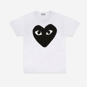 Play COMME DES GARCONS 꼼데가르송 플레이 블랙 하트 티셔츠 화이트 Black Heart T-Shirt White