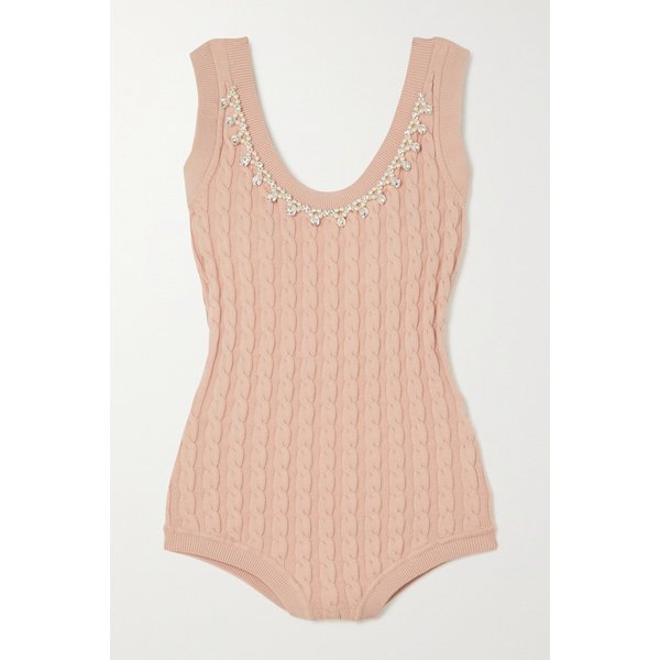 오픈 백 장식 케이블 니트 보디스 블러시 1647597276229928