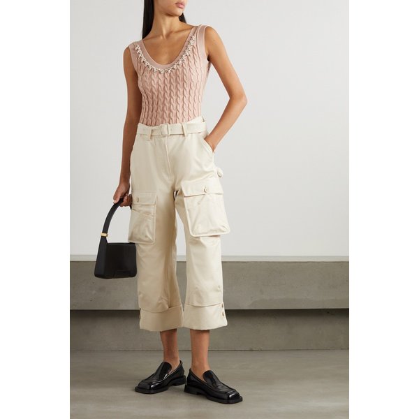 오픈 백 장식 케이블 니트 보디스 블러시 1647597276229928