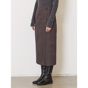 wrap cotton skirt_brown