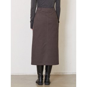 wrap cotton skirt_brown