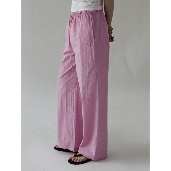 소프트 자수 밴딩 팬츠 _pink