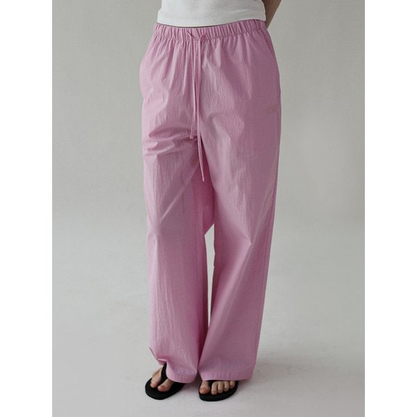 소프트 자수 밴딩 팬츠 _pink