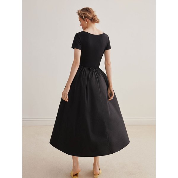 YY_Black waist dress