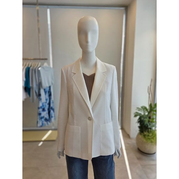[여주점] [더 아이잗] 여성 린넨 싱글 원버튼 재킷(IS4A0JK061)
