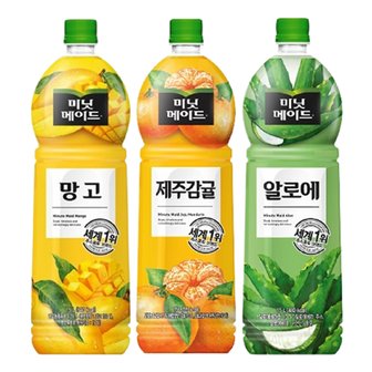  [한번에먹자] 미닛메이드 1.5L 3종(망고2+제주감귤2+알로에2), 총 6페트