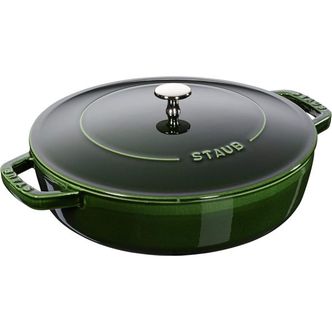  일본 스타우브 냄비0108 staub 스토우브  블레이저 소테판 바질그린 24cm 양손 주물 법랑 냄비