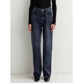 double waist-band denim pants (navy)