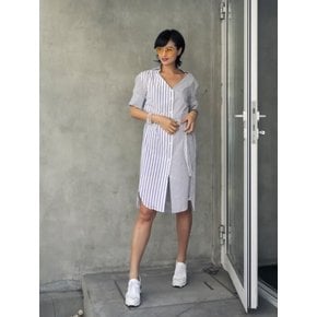 [Pretone+ Beau Hemm] V-neck shirt one-piece