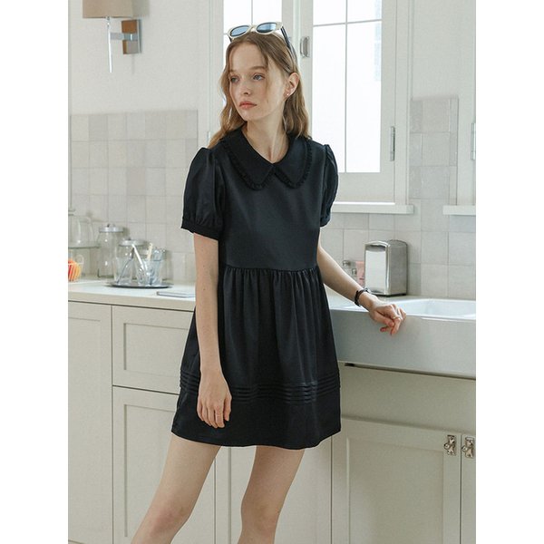 DD_Puff sleeve babydoll dress_BLACK