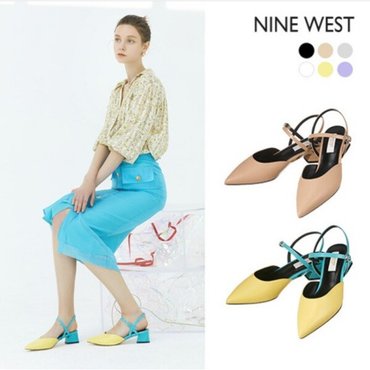 NINE WEST 나인웨스트 램스킨 메리제인 슬링백 NW042