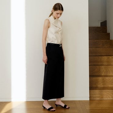 킨더살몬 Flavia Skirt Satin Black