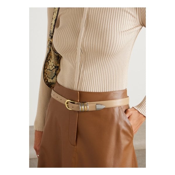 디앙슈 홀리혹 가죽 벨트 탠 브라운 46376663162899095