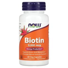 미국직구 NOW Foods 나우푸드 비오틴 5000mcg Biotin 60캡슐