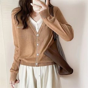 [루미루나]슬림V넥레이어드가디건