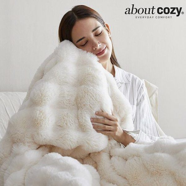 [어바웃코지/SK]라셀퍼 이불세트(SK,아이보리or베이지or그레이중선택,이불+멀티블랭킷+세탁망,30