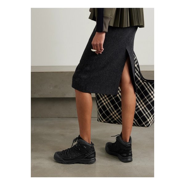 X-alp 미드 Ltr Gtx 고무 트리밍 스웨이드 캔버스 하이킹 부츠 블랙 1647597340753750