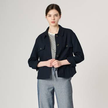 BCBG 포켓 패치 헤링본 자켓 B4M3J175