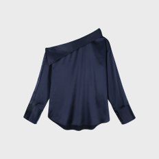 EVORN ONE SHOULDER BLOUSE NAVY