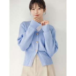 XXL까지 브이넥 골드 단추 퍼프 슬리브 가디건 긴팔 간절기 봄 가을 데일리 일상.._P388895131