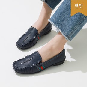 2.5cm 소가죽 고무창 국내생산 스퀘어 주름 컴포트 로퍼 111045