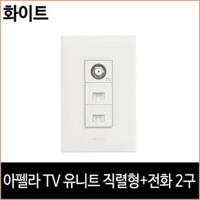 아펠라 TV 유니트 직렬형 전화 2구 화이트 르그랑