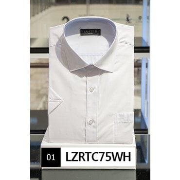 란체티 화이트 비즈니스 반팔 일반핏/슬림핏 셔츠 LZRTC75WH/76WH