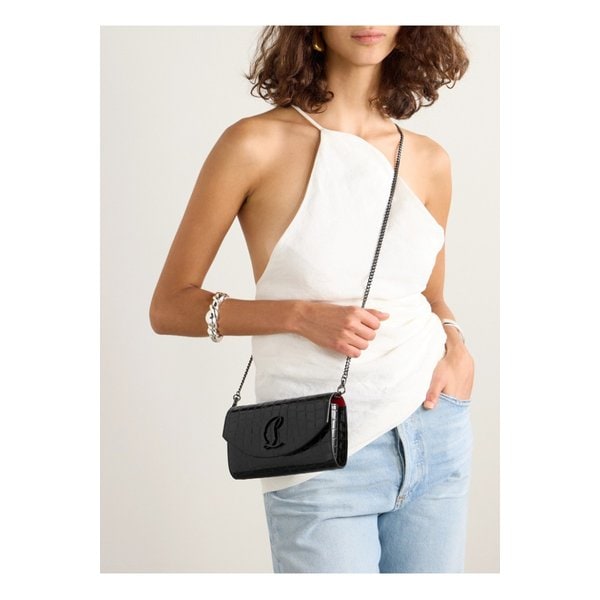 루비54 크로커다일 이펙트 가죽 숄더 백 블랙 1647597336352448