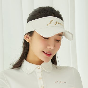제이제인 골프웨어 레더 선캡 (white)