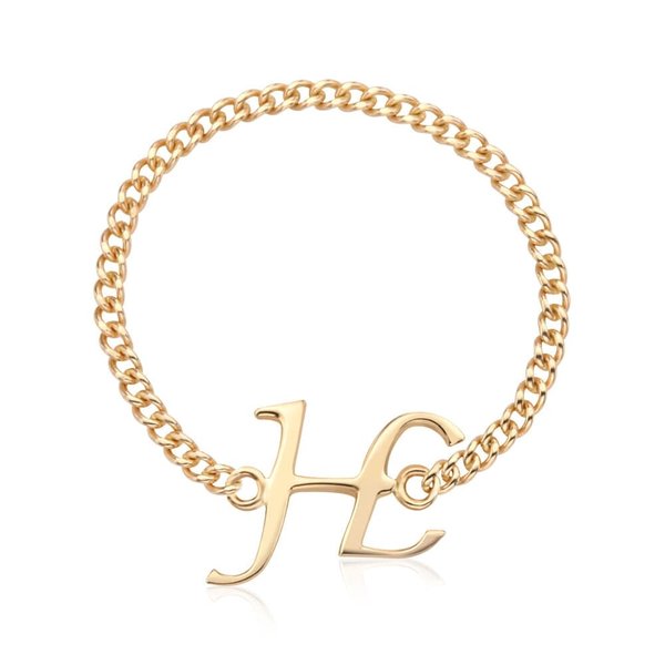 [비앤비골드] 18K 알파벳 H이니셜 레이어드 체인실반지 MPR38121