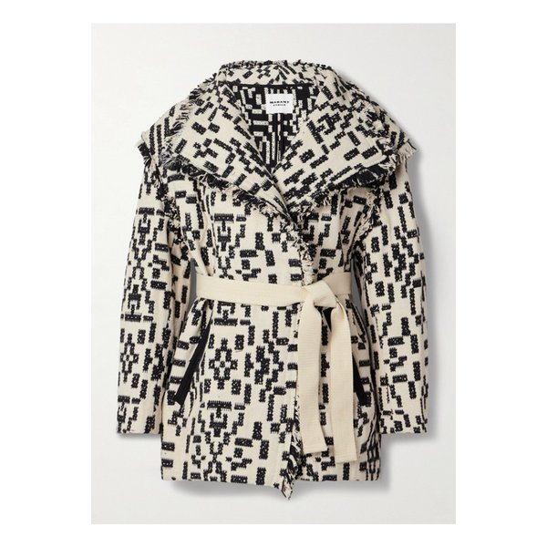 에뜨왈 페이스 컨버터블 벨티드 프레이드 자카드 재킷 1647597325996813