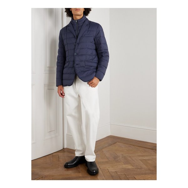 라 자카 컨버터블 퀼팅 나일론 다운 재킷 블루 46376663162875001