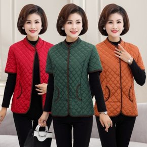 40대 50대 엄마 누빔 4컬러 경량 중년 여성 반팔 조끼 따뜻한 퀄팅 겨울 패딩 262252