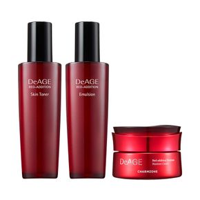 참존 디에이지 레드 에디션 3종 기초세트 스킨 120ml + 에멀전 120ml + 크림 50ml..[35827066]