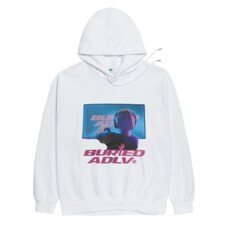 BA x ADLV HOODIE PINK SCREEN WHITE - 핑크스크린