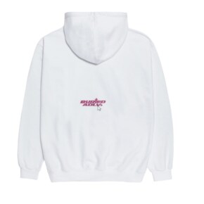 BA x ADLV HOODIE PINK SCREEN WHITE - 핑크스크린