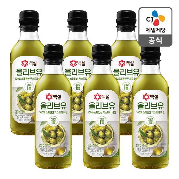 [본사배송] 백설 압착올리브유 500ml X 6개