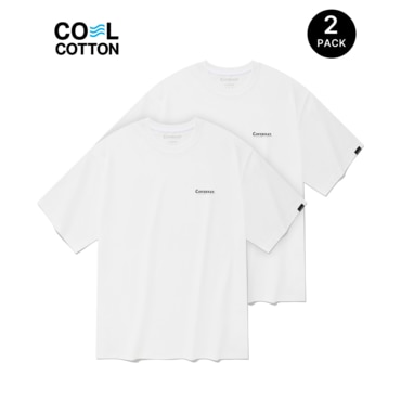 커버낫 쿨 코튼 2-PACK 티셔츠 화이트+화이트 CO2402STE1WH