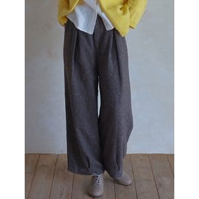 Retro Wool Wide Pintuck Pants