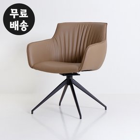 라파 가죽 회전 의자 오토리턴 서재 거실 1인용 편한 체어 라운지 CHAIR(베이지)