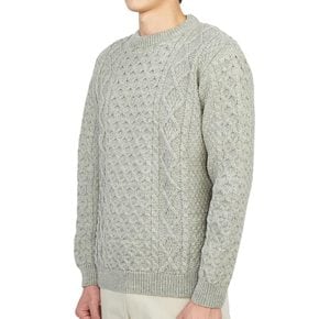 글로버올 MK5090 ARAN LIGHT GREY 남자 울 니트 레귤러핏