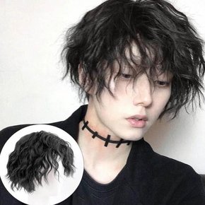트렌디 남성트렌 대학생 펌 웨이브 동안 가발 스타일리쉬