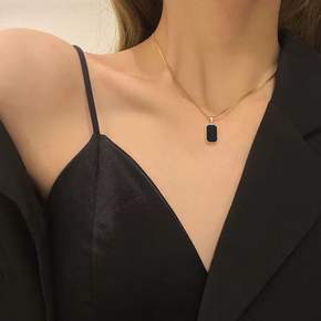 패션 남자 사각형 목걸이 체인 남녀공용 목걸이 2컬러