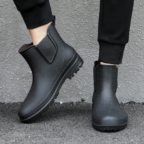 [옷자락] 남성 무지컬러 여름 논슬립 앵클 레인부츠 장화