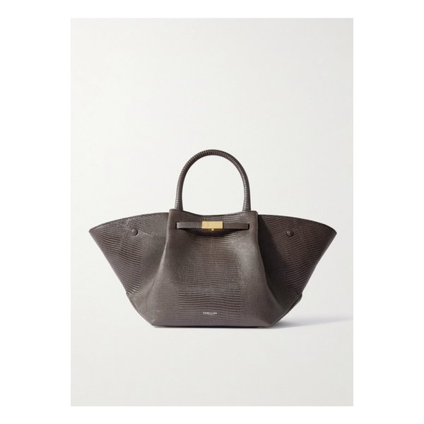 드멜리어 미디 뉴욕 크로커다일 이펙트 가죽 토트 차콜 46376663162913559