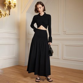 (10/4일 예약배송)YY_Dark splicing pleated skirt