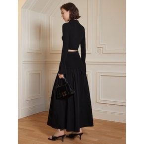 (10/4일 예약배송)YY_Dark splicing pleated skirt