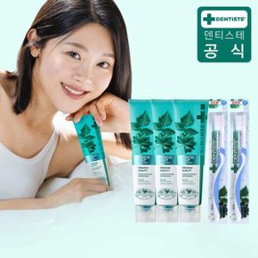 뉴브리즈민트 치약 180g×3개 + 이중 미세모 칫솔×2개_