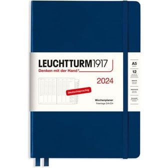  독일 불렛저널 로이텀 2024 다이어리 LEUCHTTURM1917 367829 Weekly Planner Medium A5 with Ext