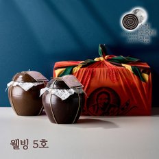 순창문옥례식품 선물세트 웰빙 5호(고추장 1kg+매실장아찌 1kg)옹기 오동나무